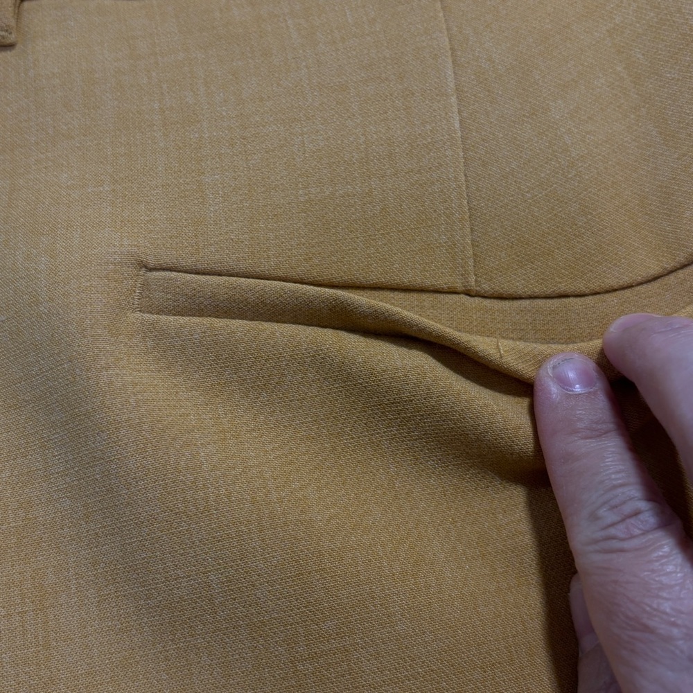 Old Navy Harper Mid-Rise Crop Pants 8 Regular Mustard Yellow Slim Work Office - Picture 8 of 13